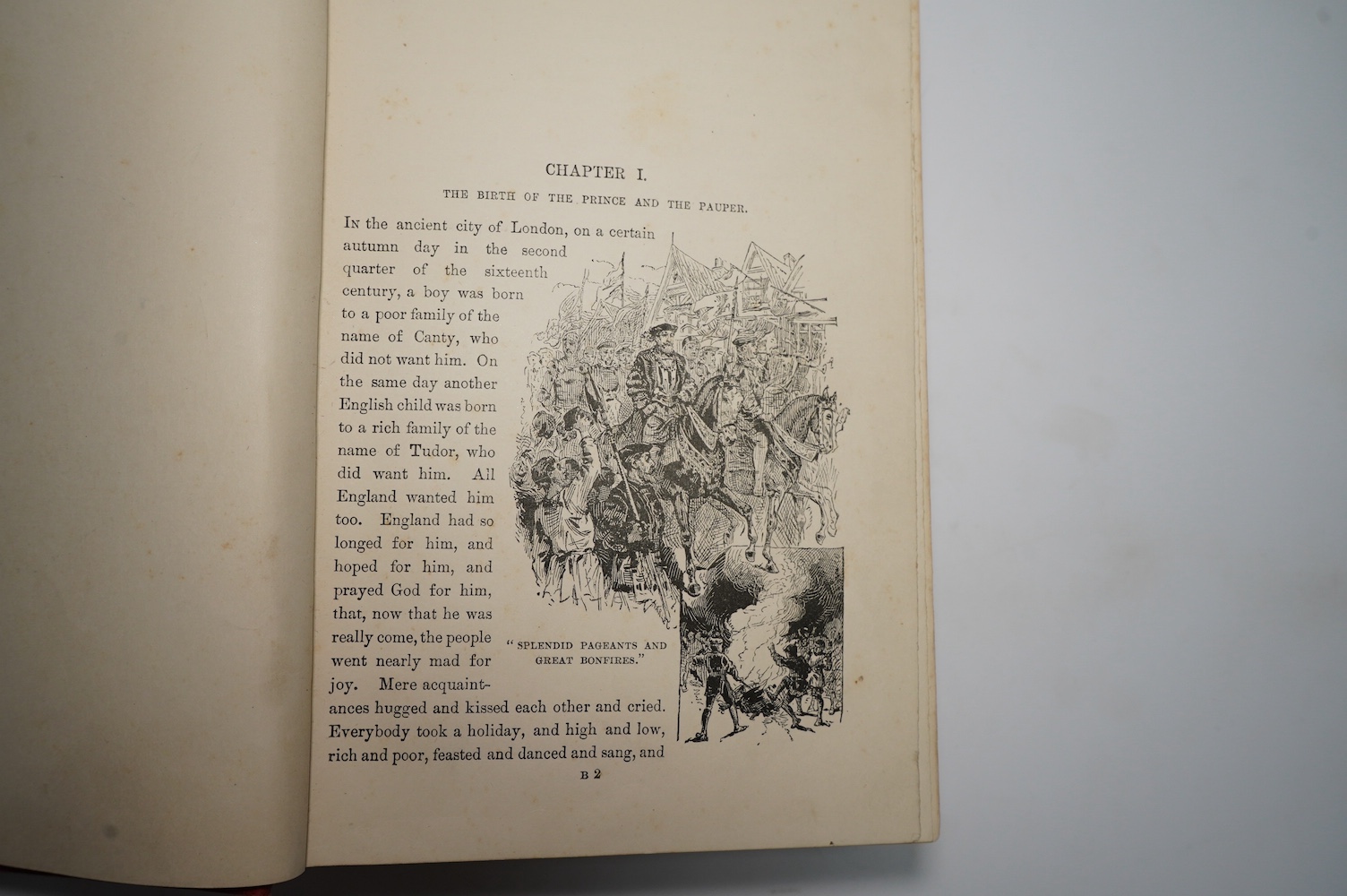 Twain, Mark - The Price and the Pauper: a tale for young people of all ages. First Edition (2nd state). title vignette, many engraved illus. (some full page), 32pp. catalogue (Nov.1881) at end at 4pp. adverts. preceding